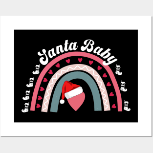 funny Santa Christmas pregnancy announcement gift Posters and Art